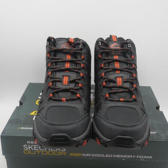 NEW Skechers Outdoor Pine Trail Gotera Hiking Boots Men's 10 Black Leather - Picture 6 of 12